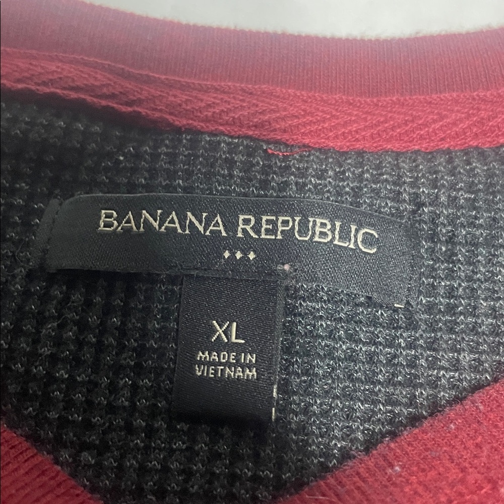 Banana Republic Burgundy Waffle Knit Long Sleeve Thermal Shirt XL - Picture 4 of 10